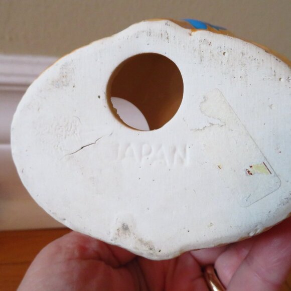 Vintage salt and pepper shaker 1950,puppy dog in a basket Japan, blue bow - Picture 6 of 10